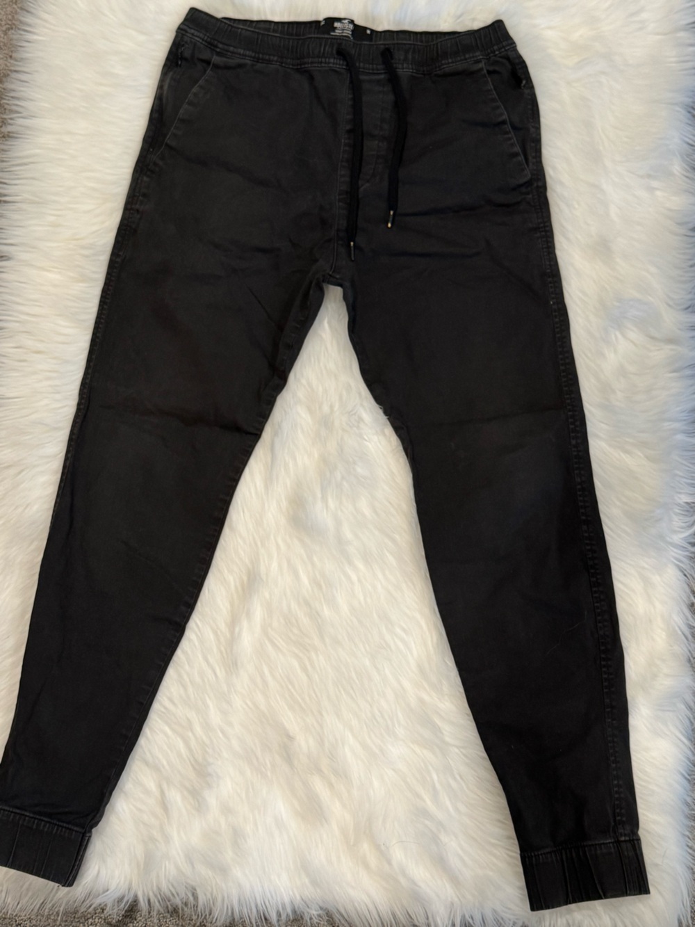 Hollister Men's Advanced Stretch Skinny Chino Jogger Pants Faded Black Size M